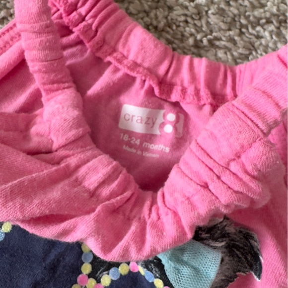 Crazy 8 baby girl toddler girl pink dog tank tshirt tee top size 18-24 months - Picture 3 of 4